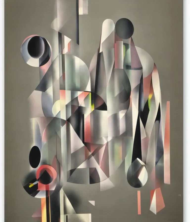 Prompt: statue by laszlo moholy nagy refraction crystal muted colors