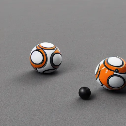 Image similar to bb 8 bocce balls, octane render, unreal engine, 8 k, hyperrealistic, photorealism
