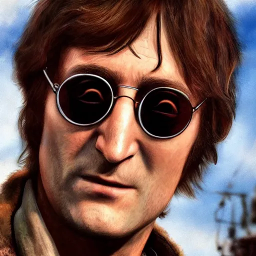 Prompt: John Lennon in read dead redemption, hyper realistic, HD, HQ, photo realistic