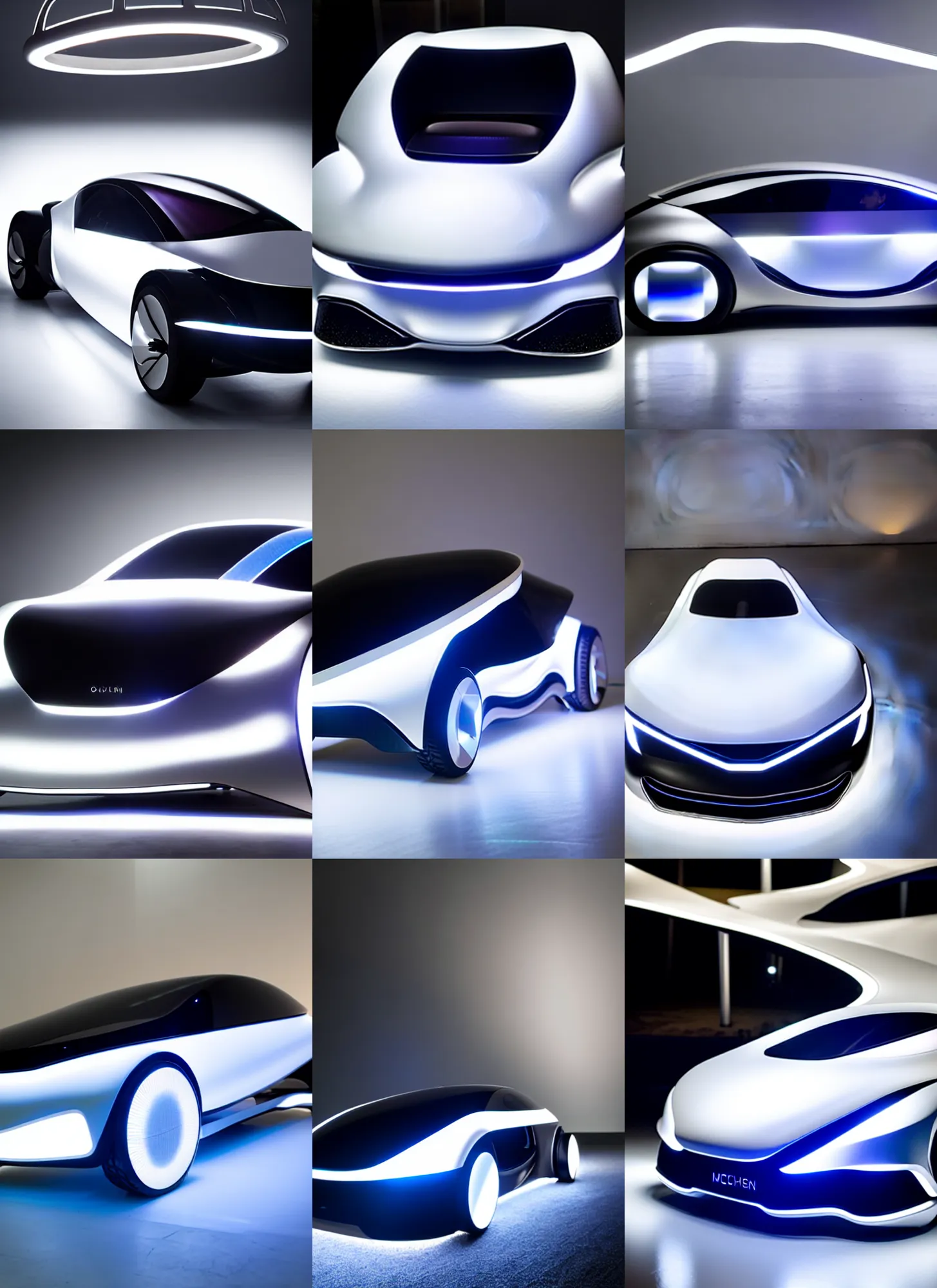 Prompt: a high - tech modern lustrous fashion ( future city car concept ) designed by modern architecture, oak, glass, brushed aluminum, tasteful oled strip accent lighting