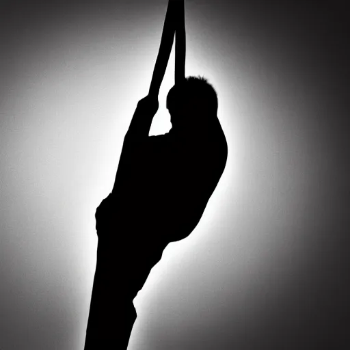 Prompt: silhouette of a man hanging from a noose, morbid award winning photography