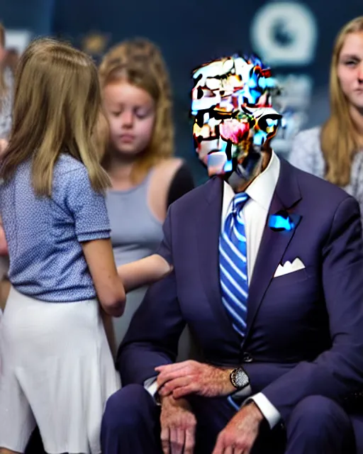 Prompt: joe biden sniffing young girls and smuggling fake votes