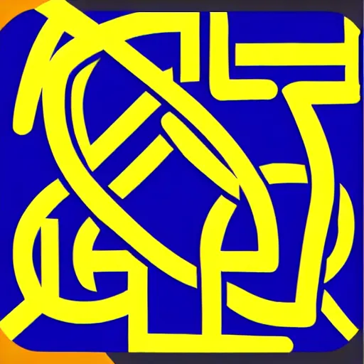 Image similar to Simple Icon for the department of mathematics. Blue and Yellow. Abstract.