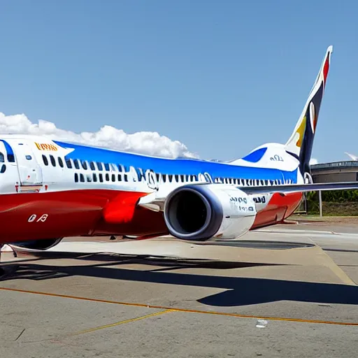 Prompt: a Boeing 737 at a playground