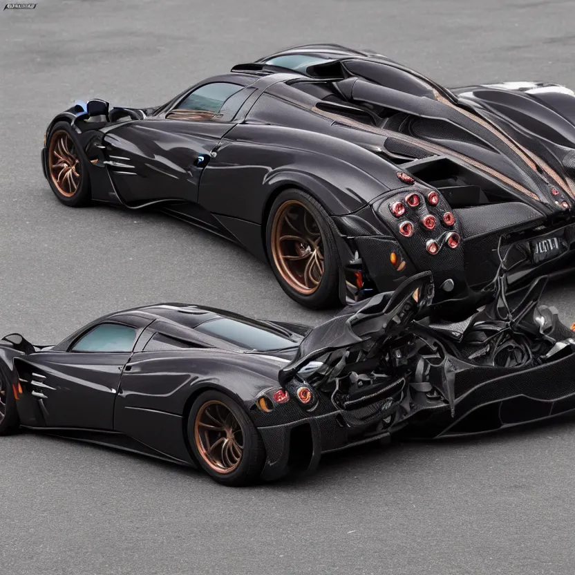 Image similar to my awesome pagani huayra after a fender bender, 4 k, highly detailed, award winning, look at all that detail!