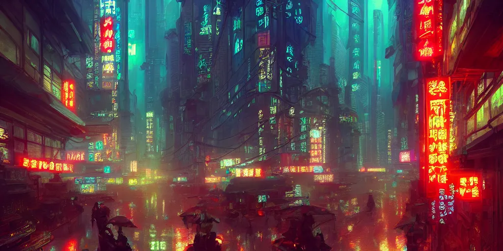 Image similar to Shanghai by Neon Light, in the style of Cyberpunk Impressionism, Krenz Cushart, Moebius, and Muchain, Prismatic, Rococo, Pearlescent, reflective, shimmering, highly detailed, masterpiece, dreamy, concept art, Cinema lighting, 8k, trending on artstation