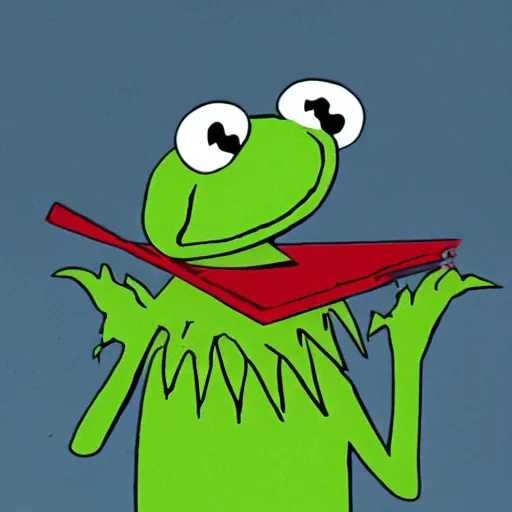 Prompt: Kermit the frog, from Samurai Jack (2001)