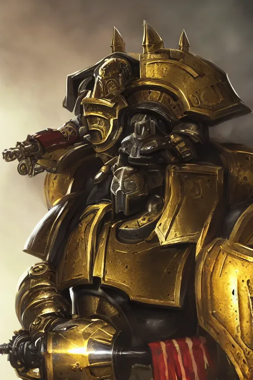 Image similar to armor portrait heros warhammer 4 0 k horus heresy fanart - the primarchs emperor by johannes helgeson animated with vfx concept artist & illustrator global illumination ray tracing hdr fanart arstation zbrush central hardmesh 8 k octane renderer comics stylized