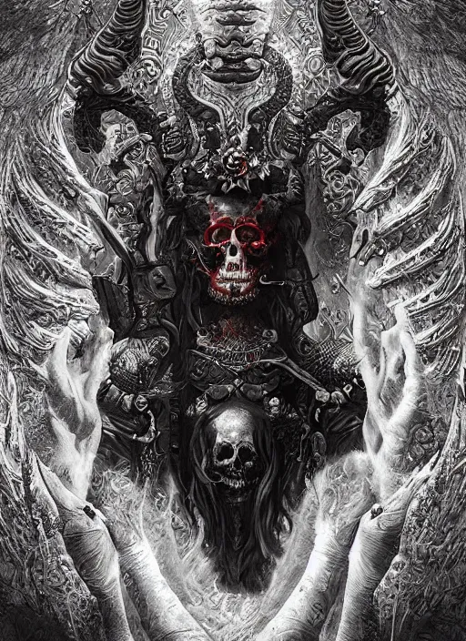 Image similar to digital _ painting _ of _ cizin mayan god of death _ by _ filipe _ pagliuso _ and _ justin _ gerard _ symmetric _ fantasy _ highly _ detailed _ realistic _ intricate _ port