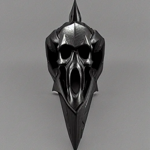 Prompt: a black sword skull crest, sharp tip, ornament, weapon, a 3 d render by dom qwek, studio lighting, front side view full sheet, trending on polycount, artstation, hard surface modeling, rendered in maya, 3 ds max, blender, artstation hd, vray