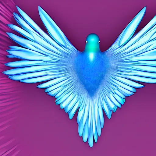 Prompt: An electric blue dove. Colourful. High detail. Unreal 5. God. digital art