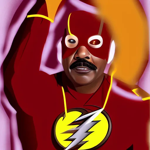 Image similar to Steve Harvey as The Flash, digital painting, highly detailed