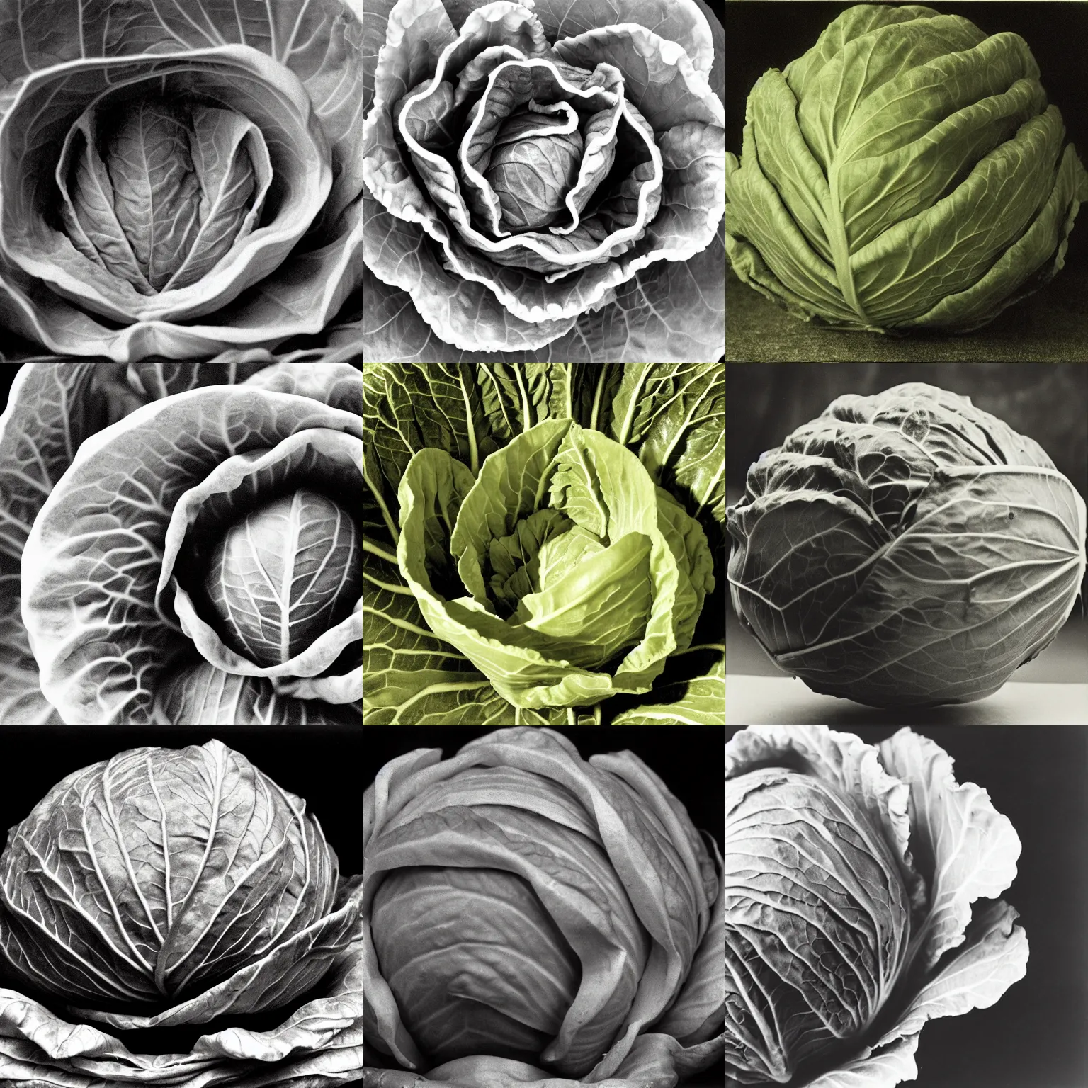 Prompt: a photograph by Edward Weston of a cabbage