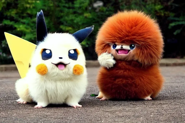 Prompt: real life pokemon cute adorable chunky playful fluffy happy cheeky mischievous ultra realistic autumn