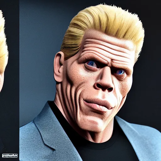 Image similar to the lovechild of john cena ron perlman steve buscemi and christopher walken, realistic, hyperrealistic, 8 k resolution, hd quality, very detailed, highly detailed, intricate details, real life, real world, trending on artstation, 7 0 s photo