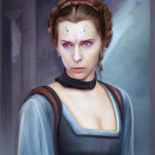 Prompt: leia and padme merged into one person, detailed, realistic, 4 k, accurate