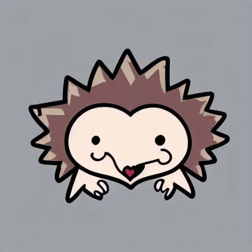 Image similar to cute hedgehog heart love laughing cute adorable emote twitch waving lineart