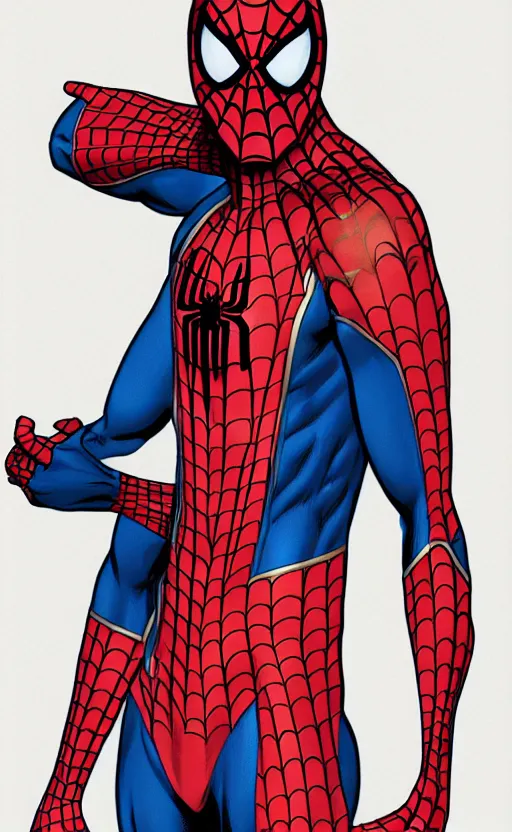 Image similar to redesigned spiderman suit, j.c. leyendecker, Valentina Remenar, ++++++ upscaled