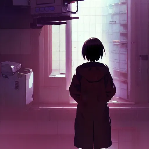 Image similar to lain iwakura, serial experiments : lain. highly detailed, digital painting, artstation, concept art, illustration, by ken saito, siwoo kim, anna podedworna, magdalena radziej,