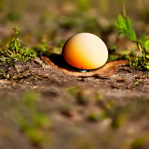 Image similar to a toadstool that looks like a fried egg. nature photography.