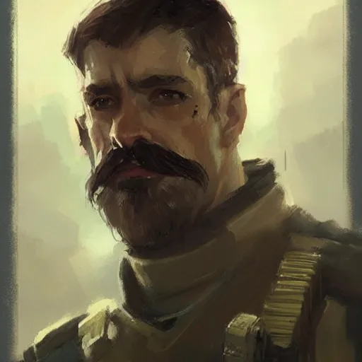 Image similar to portrait of a man by greg rutkowski, british features, short black hair in military style, moustache, tall, star wars expanded, universe, he is about 4 0 years old, wearing imperial captain uniform, artstation hq