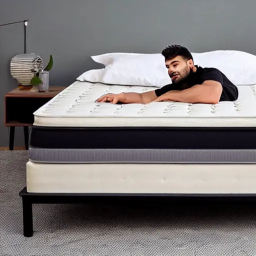 Prompt: giorgio mastrota on a mattress