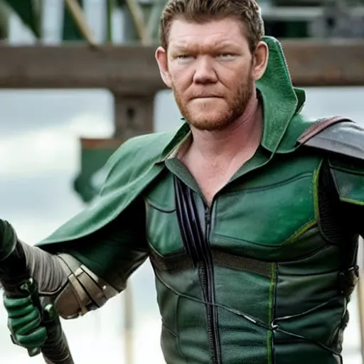 Image similar to Sam Worthington as Green Arrow