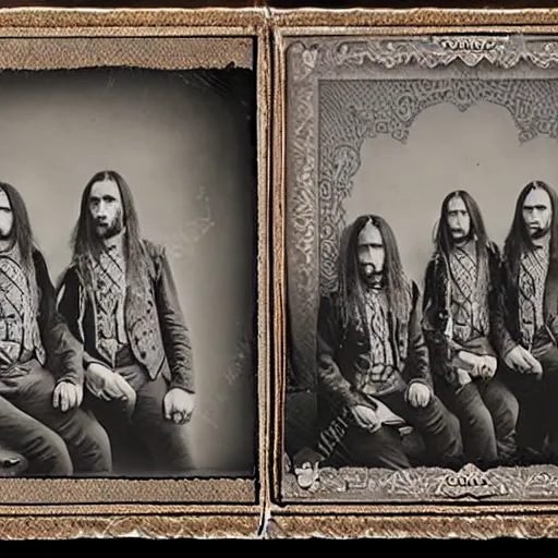 1880s tintype photography of heavy metal band | Stable Diffusion