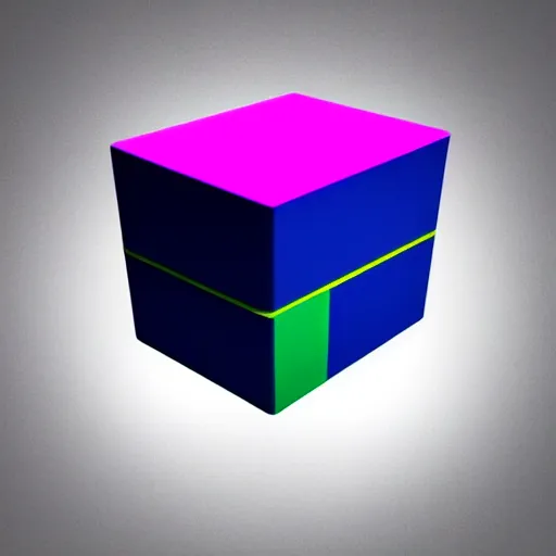 Prompt: a strange cube in the style of a retro 8 0 s cgi