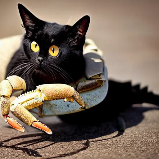 Image similar to a crab - cat - hybrid, animal photography