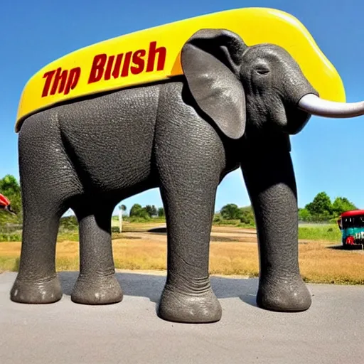 Image similar to elephant and school bus hybrid