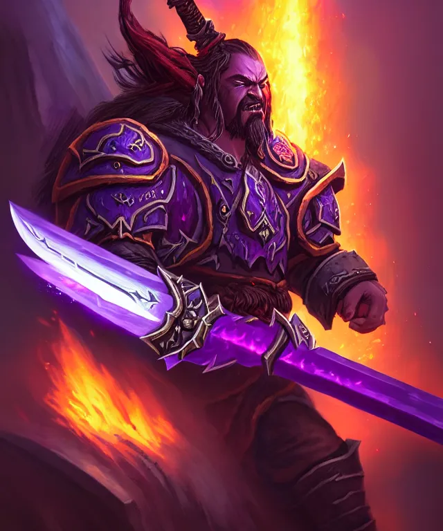 Prompt: dark weapon of warcraft blizzard weapon art, a burning sword, bokeh. dark art masterpiece artstation. 8k, sharp high quality illustration in style of Jose Daniel Cabrera Pena and Leonid Kozienko, violet colored theme, concept art by Tooth Wu
