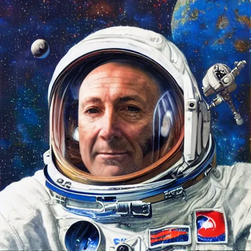 Prompt: portrait of a soviet astronaut by alan bean, detailed