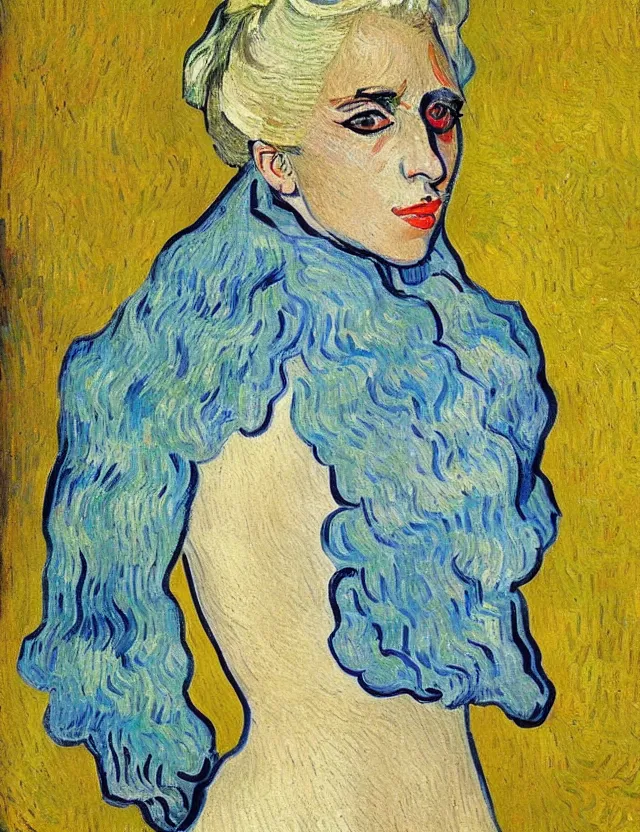 Prompt: a painting of lady gaga by vincent van gogh