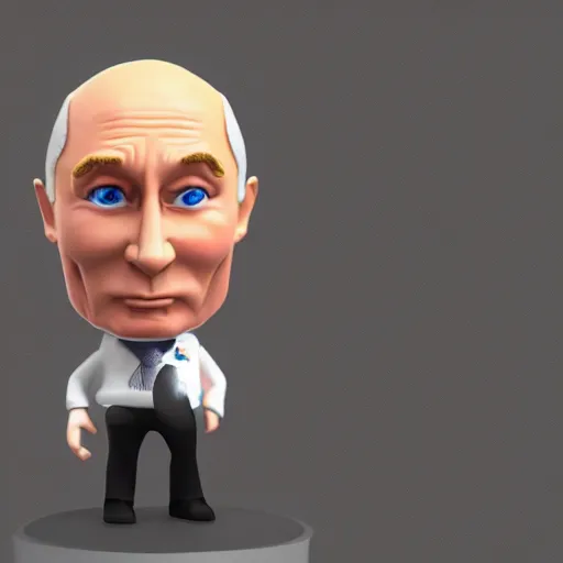 Image similar to Vladimir Putin amiibo, 8k, raytracing, cartoon, blender render, unreal 6