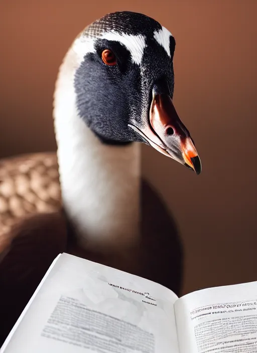 Prompt: closeup portrait of a goose lawyer in court, natural light, bloom, detailed face, magazine, press, photo, steve mccurry, david lazar, canon, nikon, focus