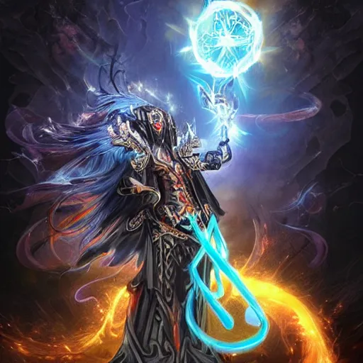 Image similar to a beautiful chaos magician