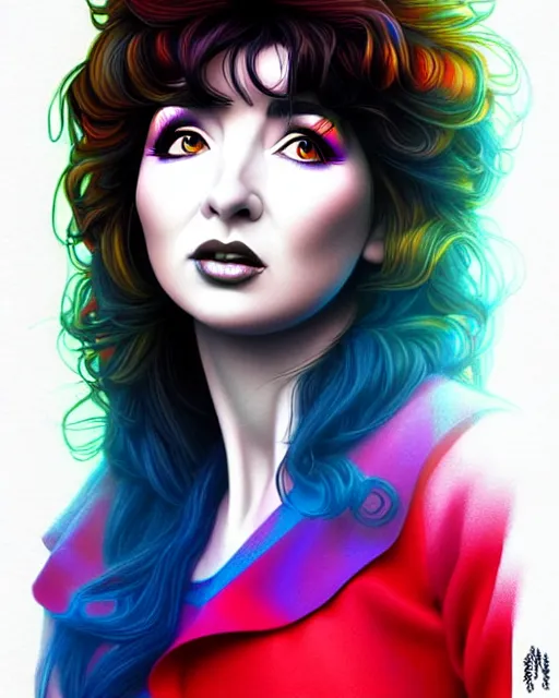 Image similar to richly detailed color illustration kate bush illustrated by artgerm and mina petrovic and timothy kong and marina federovna. 3 d shadowing