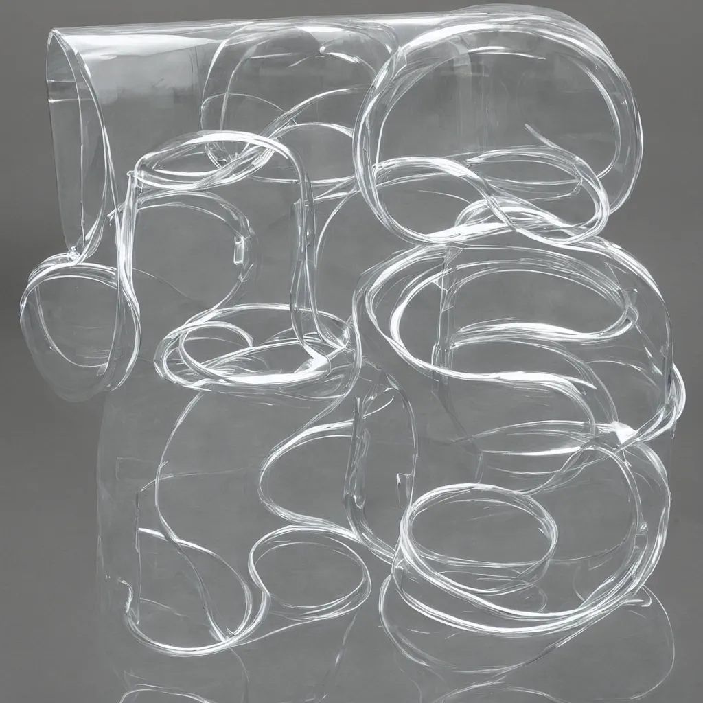 Prompt: a inflatable transparent chrome tube