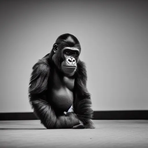 Image similar to photo of a Gorilla as a boxer, DSLR 50mm