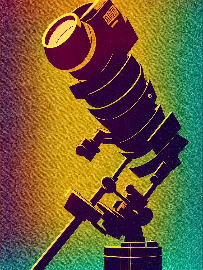 Image similar to ( ( strong dither ) ), editorial illustration scientific lab test tube telescope microscope astronaut, colorful modern, mads berg, karolis strautniekas, christopher balaskas, fine texture, dynamic composition, detailed, matte print, dynamic perspective, halftone texture, muted color, lomography, risograph