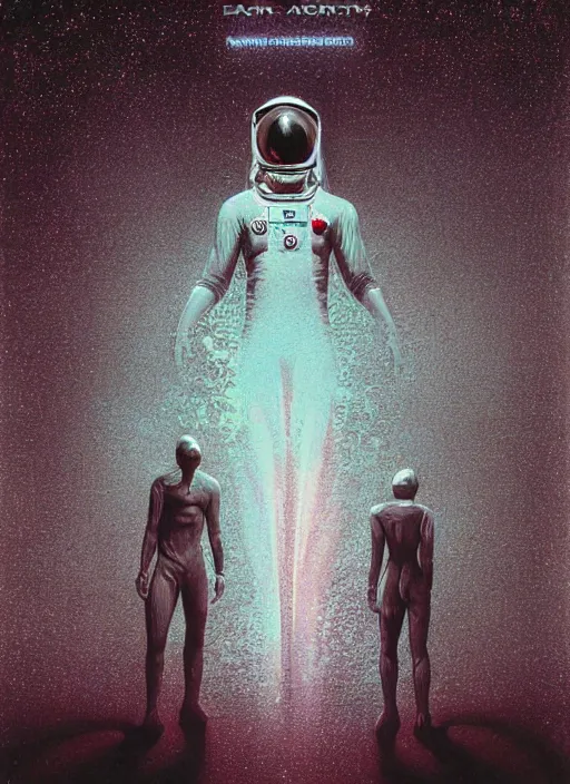 Image similar to astronaut in dark void underwater - complex and hyperdetailed technical suit design. reflection and dispersion materials. rays and dispersion of light. volumetric light. f / 3 2. noise film photo. flash photography. ultra realistic, 5 0 mm. poster by wayne barlowe, hajime sorayama aaron horkey, craig mullins