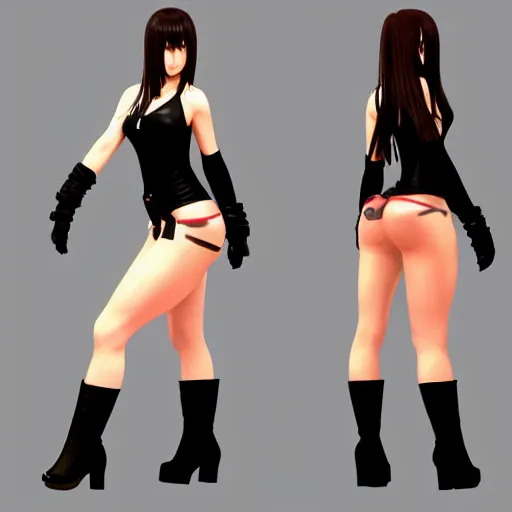 Image similar to full body concept of tifa lockhart, trending on artstation