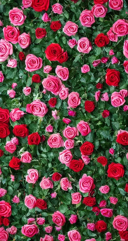 Image similar to in the shabby factory, roses are full of roses, and the movie is light