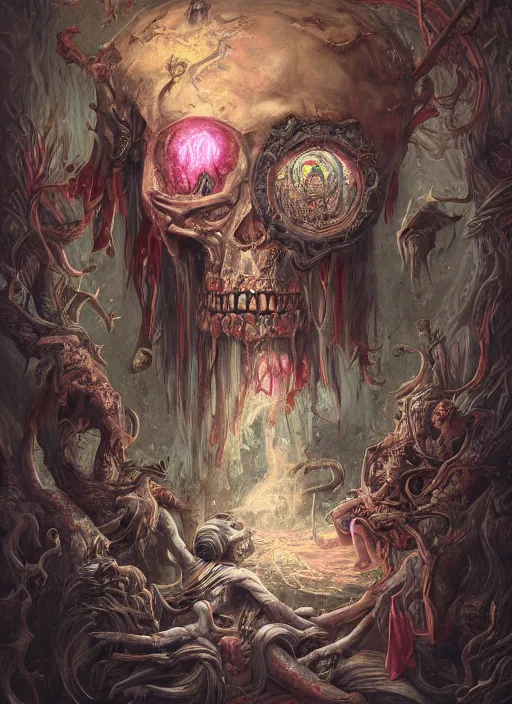 Image similar to fineart illustration of the necromancer, hyper detailed, fantasy surrealism, crisp