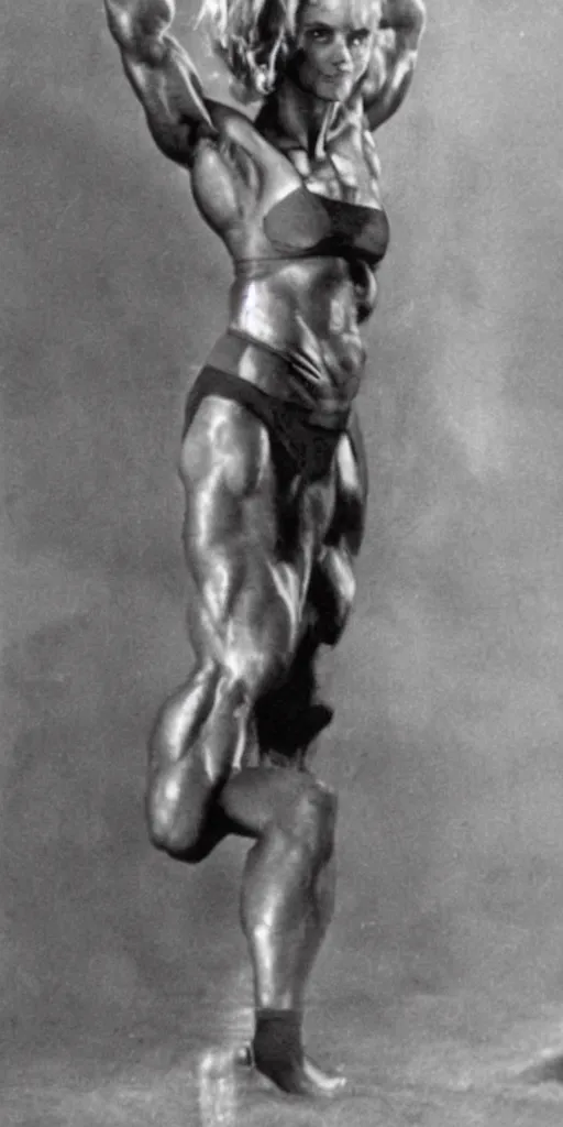 Image similar to gigachad as woman, full body photo, bodybuilder Ernest Khalimov