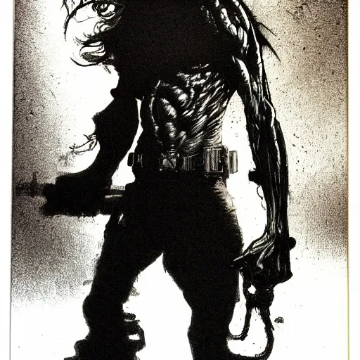 Prompt: medium portrait dark soft light, by killian eng and bernie wrightson and simon bisley, inspired by 2 0 0 0 ad, etching, fine, sharp high detail,