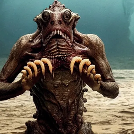 Prompt: Ridley Scott movie about Lovecraftian Deep Ones rising from the sea.