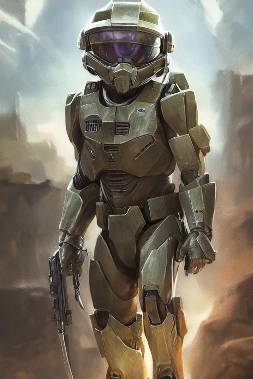 Image similar to rattata playing as master chief, oil on canvas, intricate, portrait, 8 k highly professionally detailed, hdr, cgsociety