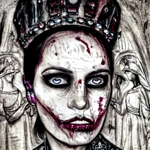 Image similar to in the tomb of empress sissi, vienna, austria, beautiful woman, zombie, pen and ink, 8 k, hyperrealistic, hyperdetailled, beautiful face, dark fantasy